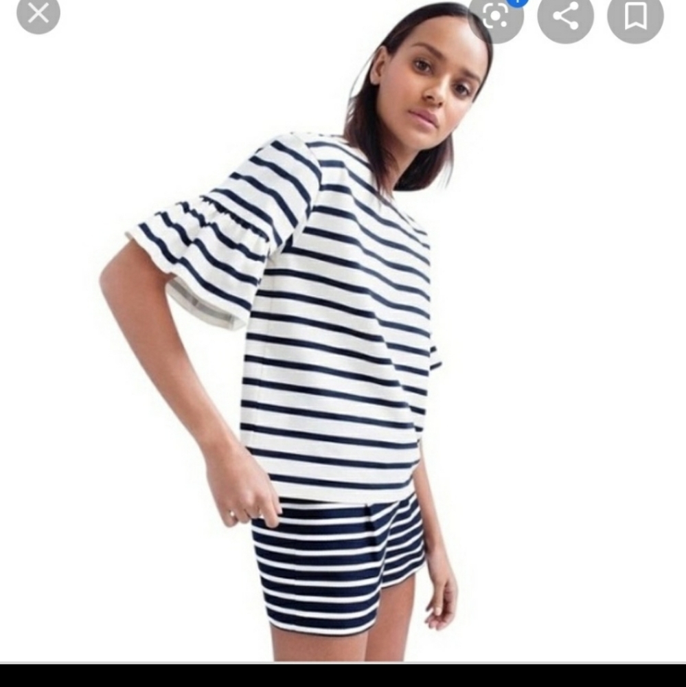 J.Crew Striped Bell Sleeve Top